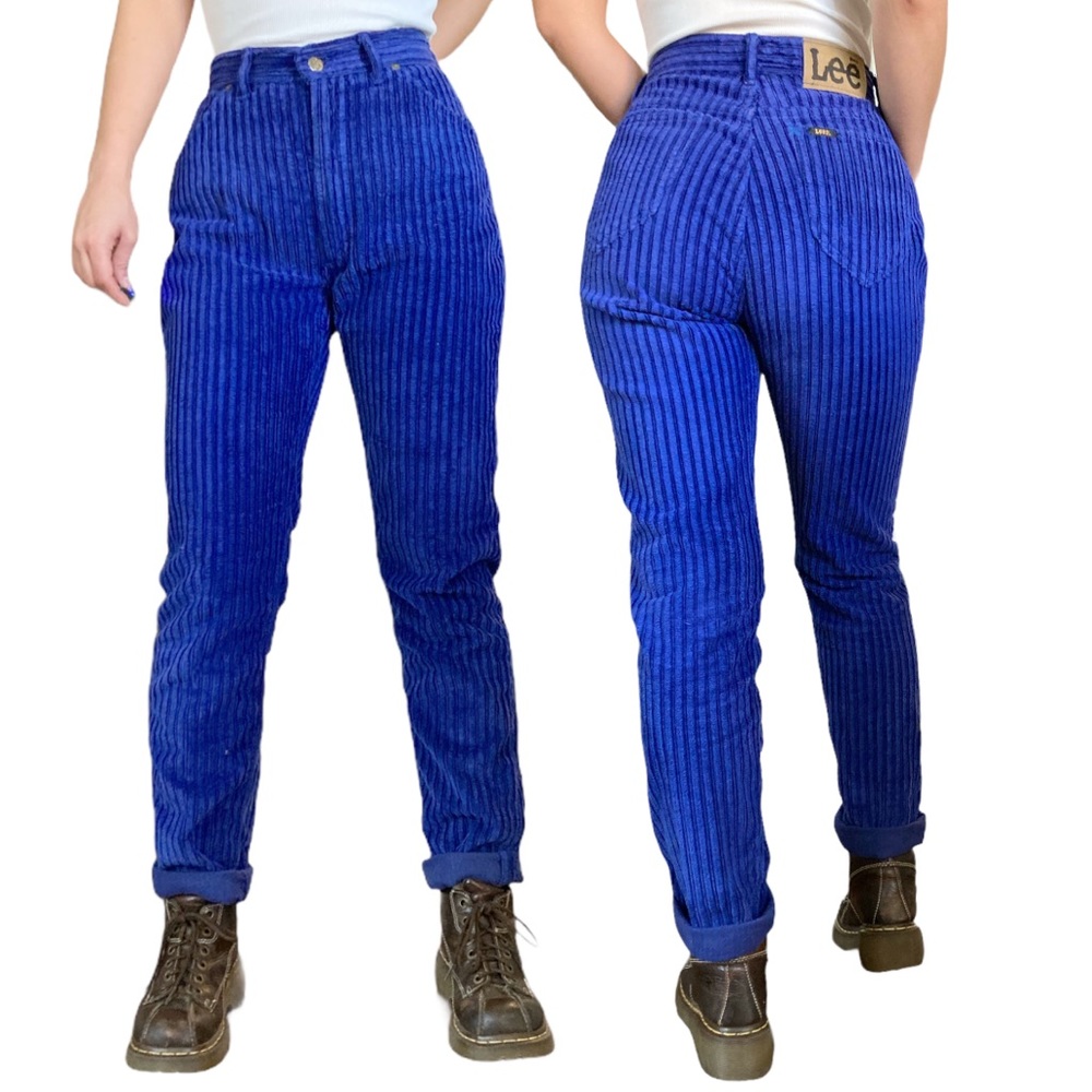Vintage 90s Chunky Corduroy Pants Jeans by Lee Wide Wale Mid-Rise 27” Waist